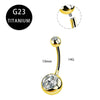 Titanium Navel Ring Ball Shape Unisex Body Piercing Jewelry Inlaid With Zircon
