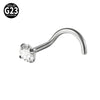 Titanium Nose Ring Zircon Heart Shape Body Piercing Decoration