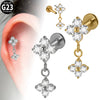 Titanium Piercing Jewelry With Round Zircon And Electroplating Design