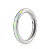 Titanium Precision Inlaid Opal Round Nose Ring And Earrings Unisex Piercing Jewelry