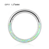 Titanium Precision Inlaid Opal Round Nose Ring And Earrings Unisex Piercing Jewelry
