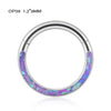 Titanium Precision Inlaid Opal Round Nose Ring And Earrings Unisex Piercing Jewelry