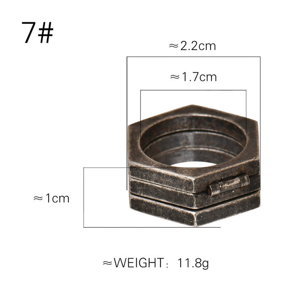 Titanium Ring U Shape Geometric Retro Style Electroplated