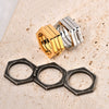 Titanium Ring U Shape Geometric Retro Style Electroplated