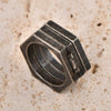 Titanium Ring U Shape Geometric Retro Style Electroplated