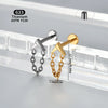 Titanium Seahorse And Flower Pattern Electroplated Curved Chain Earrings Fashion Unisex