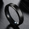 Titanium&Stainless Steel Simple Geometric Ring  (Black-5) Nhhf0988-Black-5