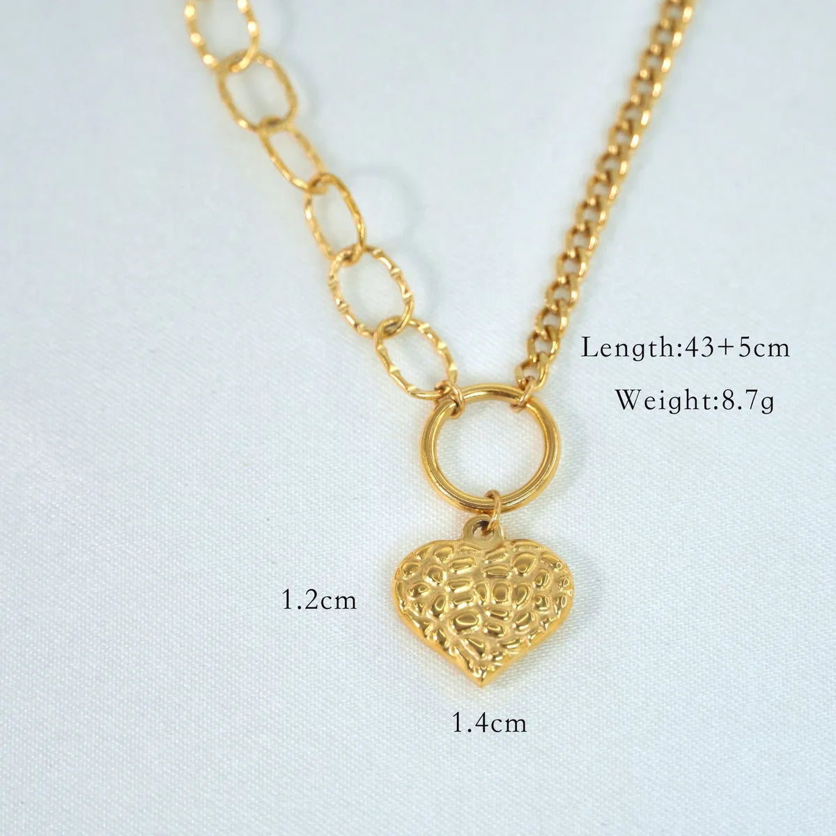 Titanium Steel 14K Gold Plated Modern Style Simple Style Classic Style Plating Heart Shape Lock Pendant Necklace