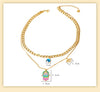 Wholesale Jewelry Cartoon Style Cute Devil'S Eye Palm 304 Stainless Steel Titanium Steel 18K Gold Plated Epoxy Plating Earrings Necklace Jewelry Set