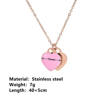 Titanium Steel 18K Gold Plated Casual Plating Heart Shape Acrylic Bracelets Necklace