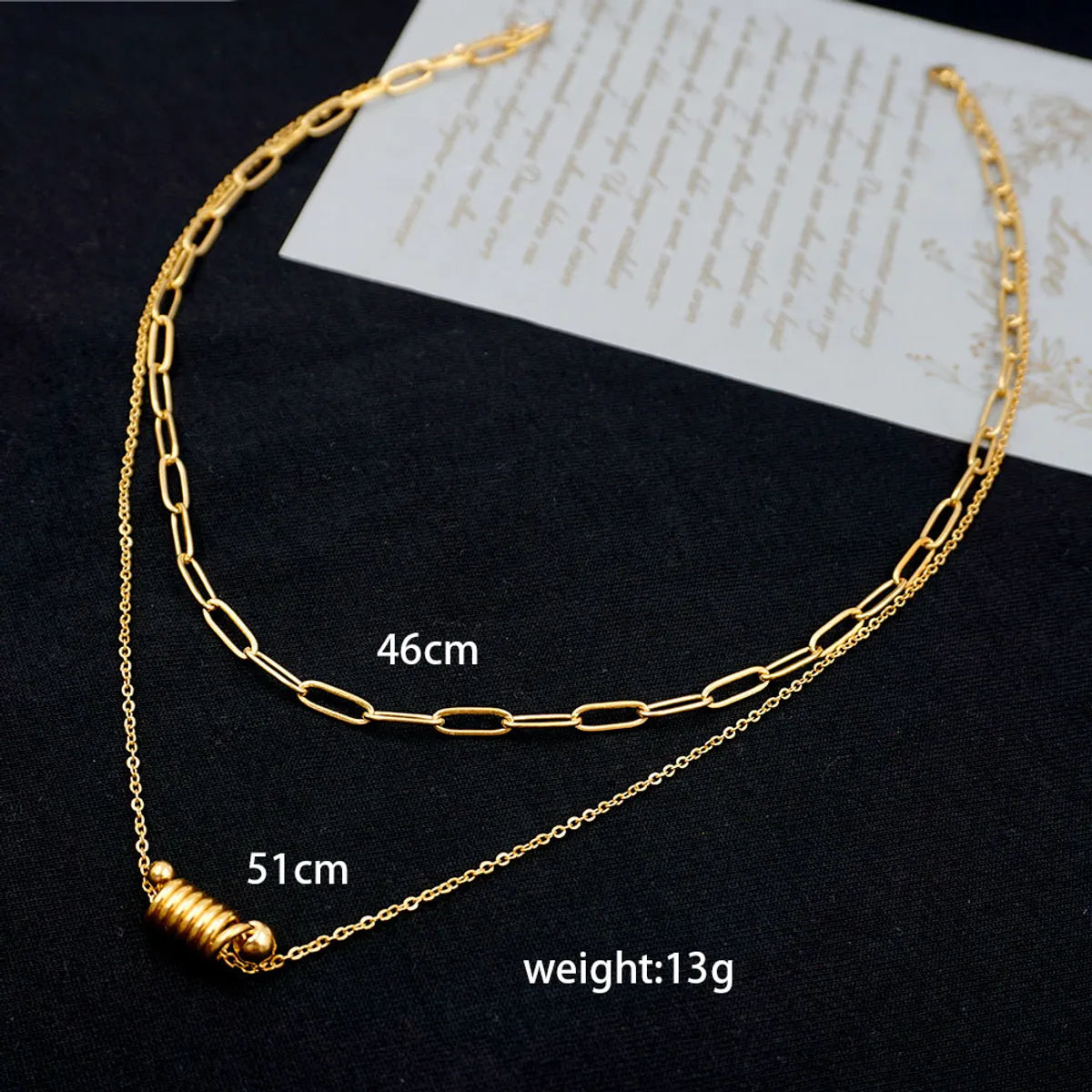 Titanium Steel 18K Gold Plated Casual Simple Style Classic Style Plating Solid Color Layered Necklaces