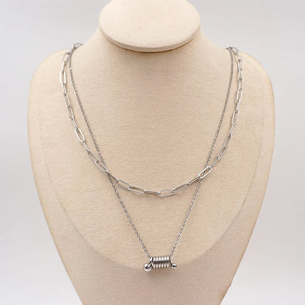 Titanium Steel 18K Gold Plated Casual Simple Style Classic Style Plating Solid Color Layered Necklaces