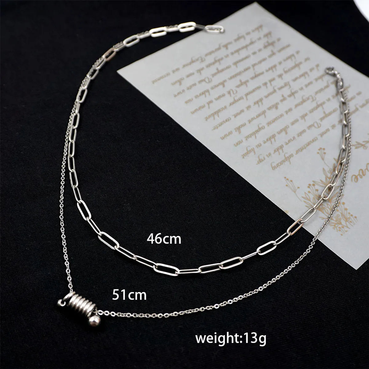 Titanium Steel 18K Gold Plated Casual Simple Style Classic Style Plating Solid Color Layered Necklaces