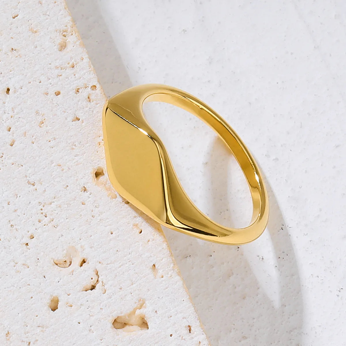 304 Stainless Steel 18K Gold Plated Casual Simple Style Plating Rhombus Rings