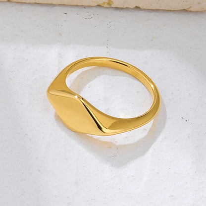 304 Stainless Steel 18K Gold Plated Casual Simple Style Plating Rhombus Rings