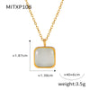 Wholesale Jewelry Elegant French Style Simple Style Square Titanium Steel Resin 18K Gold Plated Inlay Earrings Necklace