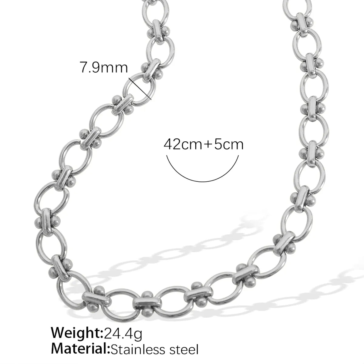 Titanium Steel 18K Gold Plated Elegant Retro Plating Chain Solid Color Bracelets Necklace