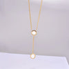 Wholesale Jewelry Elegant Round 304 Stainless Steel Titanium Steel Acrylic Shell 18K Gold Plated Inlaid Shell Inlaid Gold Necklace