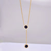 Wholesale Jewelry Elegant Round 304 Stainless Steel Titanium Steel Acrylic Shell 18K Gold Plated Inlaid Shell Inlaid Gold Necklace