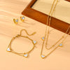 Titanium Steel 18K Gold Plated Elegant Simple Style Inlay Star Heart Shape Acrylic Earrings Anklet Necklace