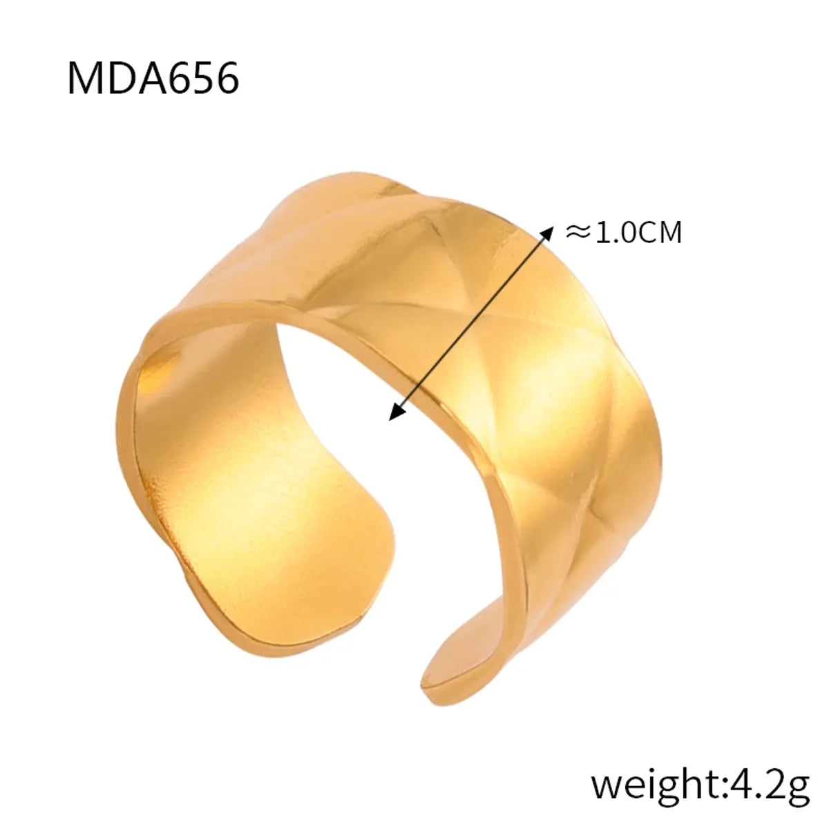 Wholesale Jewelry Elegant Simple Style Solid Color Titanium Steel 18K Gold Plated Plating Open Rings Rings