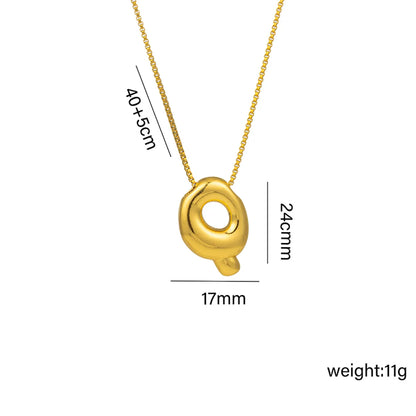 Wholesale Jewelry Hip-Hop Simple Style Letter Titanium Steel 18K Gold Plated Plating Pendant Necklace