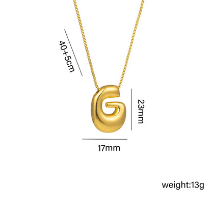 Wholesale Jewelry Hip-Hop Simple Style Letter Titanium Steel 18K Gold Plated Plating Pendant Necklace