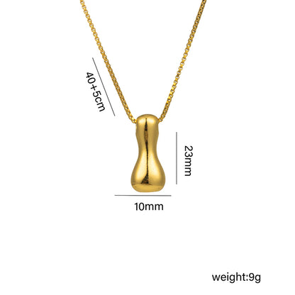 Wholesale Jewelry Hip-Hop Simple Style Letter Titanium Steel 18K Gold Plated Plating Pendant Necklace