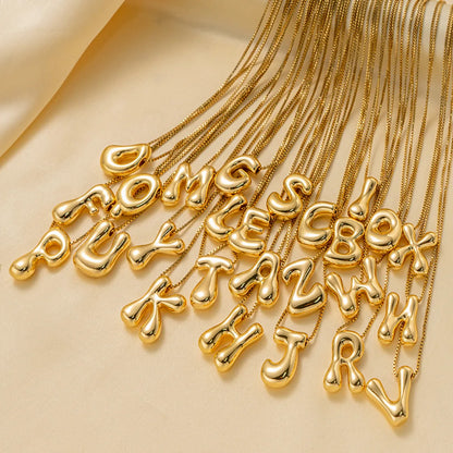 Wholesale Jewelry Hip-Hop Simple Style Letter Titanium Steel 18K Gold Plated Plating Pendant Necklace