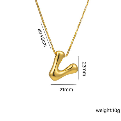 Wholesale Jewelry Hip-Hop Simple Style Letter Titanium Steel 18K Gold Plated Plating Pendant Necklace