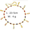 Wholesale Jewelry IG Style Shiny Geometric Titanium Steel Glass Zircon 18K Gold Plated Inlay Jewelry Set