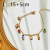 Wholesale Jewelry IG Style Shiny Geometric Titanium Steel Glass Zircon 18K Gold Plated Inlay Jewelry Set