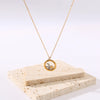 304 Stainless Steel 18K Gold Plated Luxurious Romantic Shiny Plating Inlay Sun Moon Rhinestones Pendant Necklace