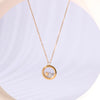 304 Stainless Steel 18K Gold Plated Luxurious Romantic Shiny Plating Inlay Sun Moon Rhinestones Pendant Necklace