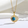 Titanium Steel 18K Gold Plated Modern Style Sweet Classic Style Plating Inlay Starry Sky Resin Zircon Pendant Necklace