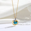 Titanium Steel 18K Gold Plated Modern Style Sweet Classic Style Plating Inlay Starry Sky Resin Zircon Pendant Necklace