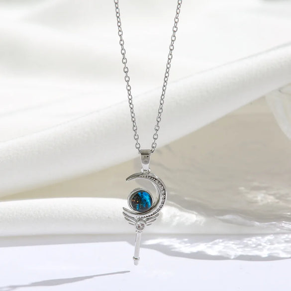 Titanium Steel 18K Gold Plated Modern Style Sweet Classic Style Plating Inlay Starry Sky Resin Zircon Pendant Necklace