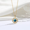 Titanium Steel 18K Gold Plated Modern Style Sweet Classic Style Plating Inlay Starry Sky Resin Zircon Pendant Necklace
