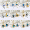 Titanium Steel 18K Gold Plated Modern Style Sweet Classic Style Plating Inlay Starry Sky Resin Zircon Pendant Necklace