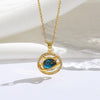 Titanium Steel 18K Gold Plated Modern Style Sweet Classic Style Plating Inlay Starry Sky Resin Zircon Pendant Necklace