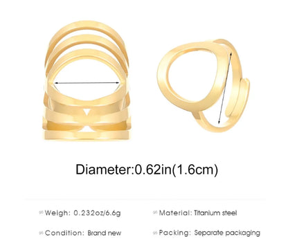 Titanium Steel 18K Gold Plated Nordic Style Simple Style Geometric Rings