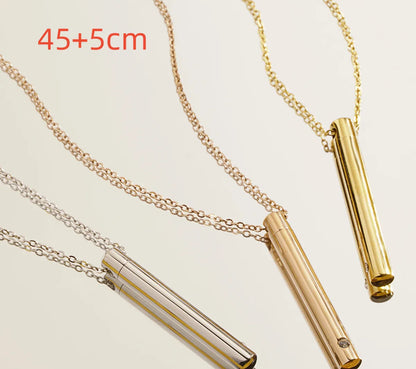 Wholesale Jewelry Novelty Modern Style Cool Style Round 304 Stainless Steel Rhinestones 18K Gold Plated Inlay Pendant Necklace