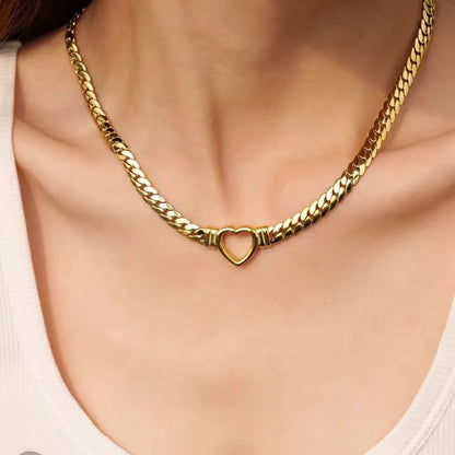 Wholesale Jewelry Retro Commute Solid Color Titanium Steel 18K Gold Plated Plating Necklace