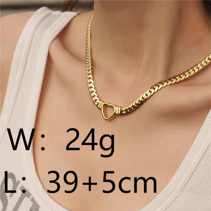 Wholesale Jewelry Retro Commute Solid Color Titanium Steel 18K Gold Plated Plating Necklace