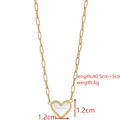 Wholesale Jewelry Simple Style Heart Shape Titanium Steel Titanium Steel 18K Gold Plated Necklace