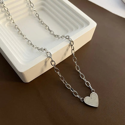 Wholesale Jewelry Simple Style Heart Shape Titanium Steel Titanium Steel 18K Gold Plated Necklace