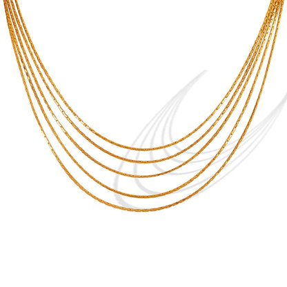 Titanium Steel 18K Gold Plated Simple Style Layered Plating Lines Layered Necklaces