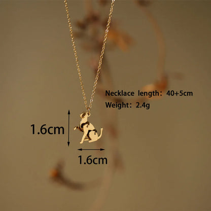 Wholesale Jewelry Simple Style Solid Color 304 Stainless Steel Titanium Steel 18K Gold Plated Plating Pendant Necklace