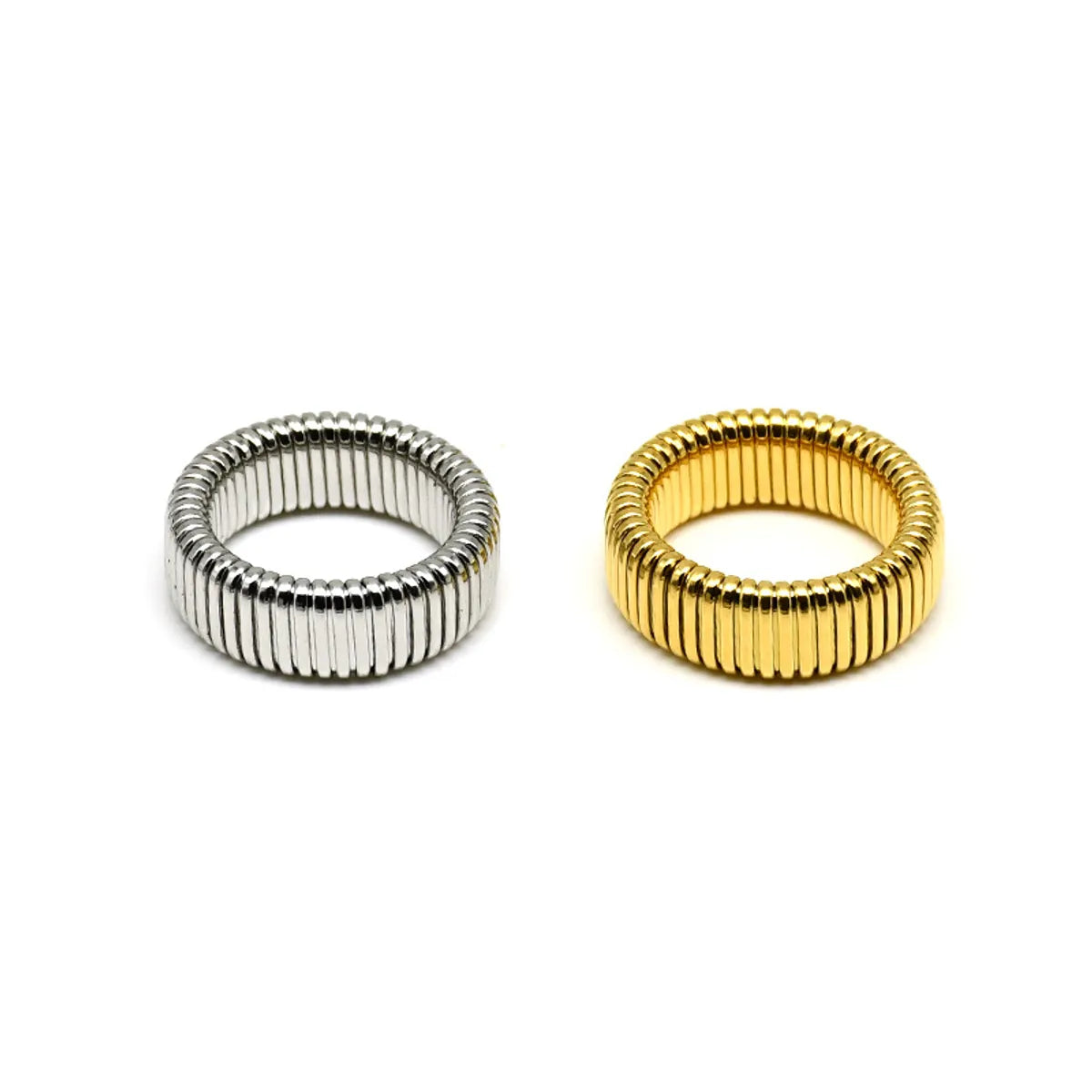 Wholesale Jewelry Simple Style Solid Color Titanium Steel 18K Gold Plated Plating Rings