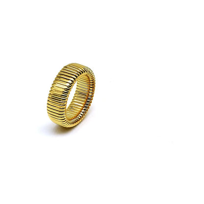 Wholesale Jewelry Simple Style Solid Color Titanium Steel 18K Gold Plated Plating Rings